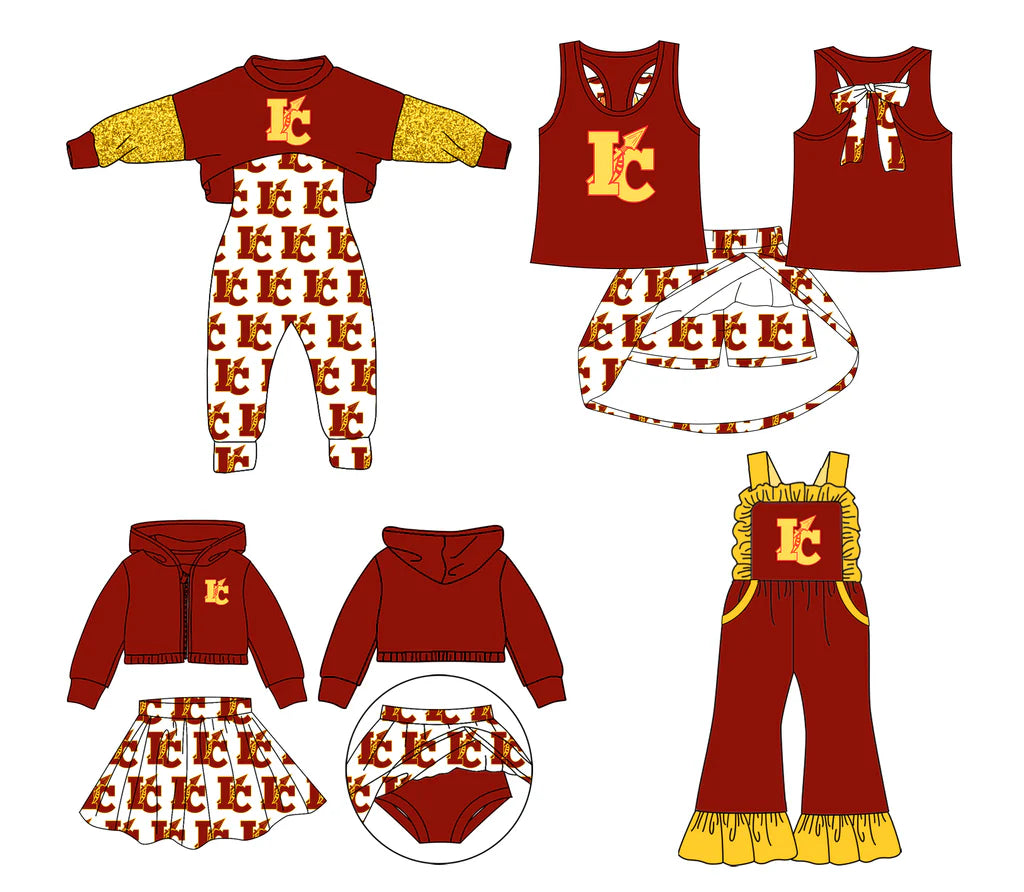 Baby girls custom team cheer matching outfit