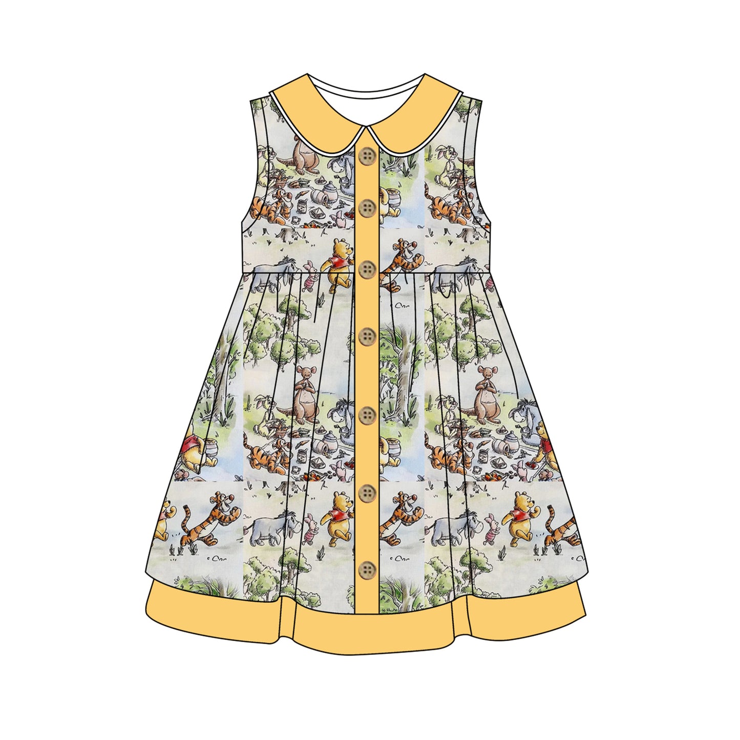 Baby girl cartoon bear dress