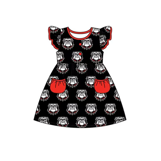 Baby girl bulldog coleague team dress