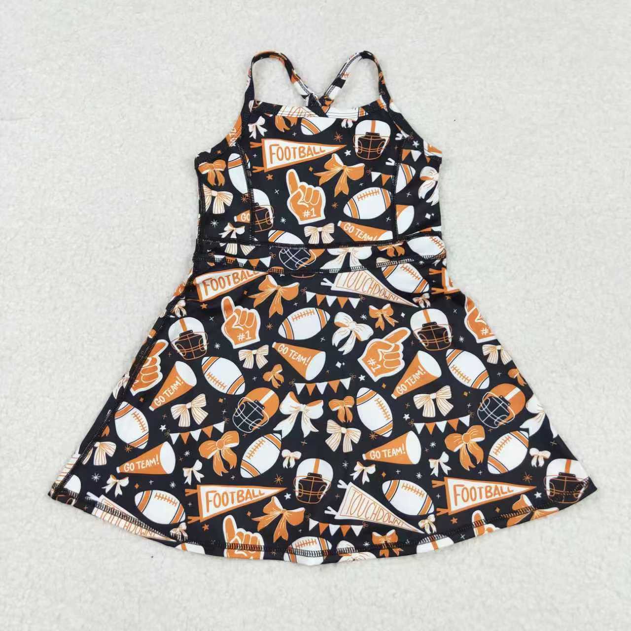 Baby girls football active wear athletic summer yoga outfit