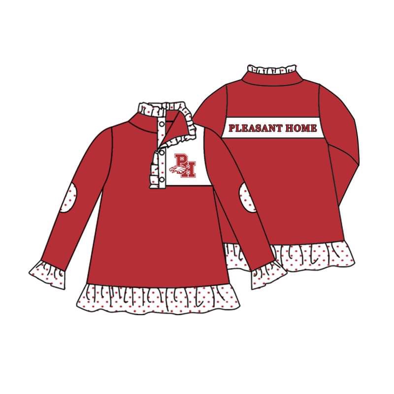 baby girl long sleeve football team pullover