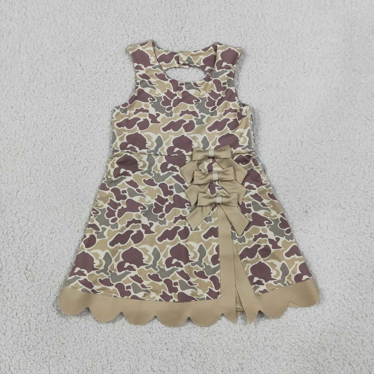 Khaki camo color girls summer yoga dress