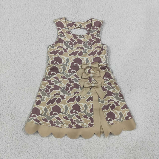Khaki camo color girls summer yoga dress