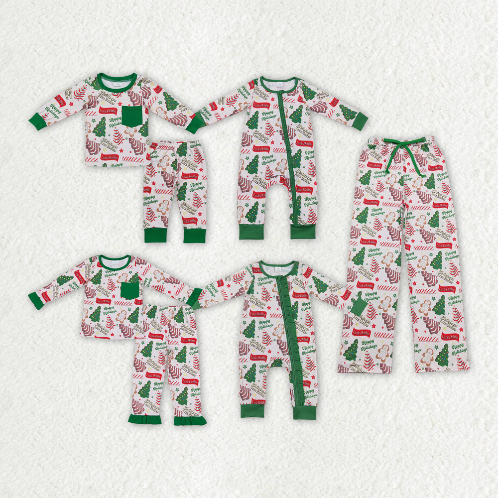 Christmas tree cake long sleeve family pajama set