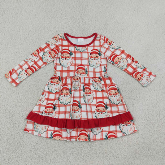 Christmas santa girls long sleeve fall winter dress
