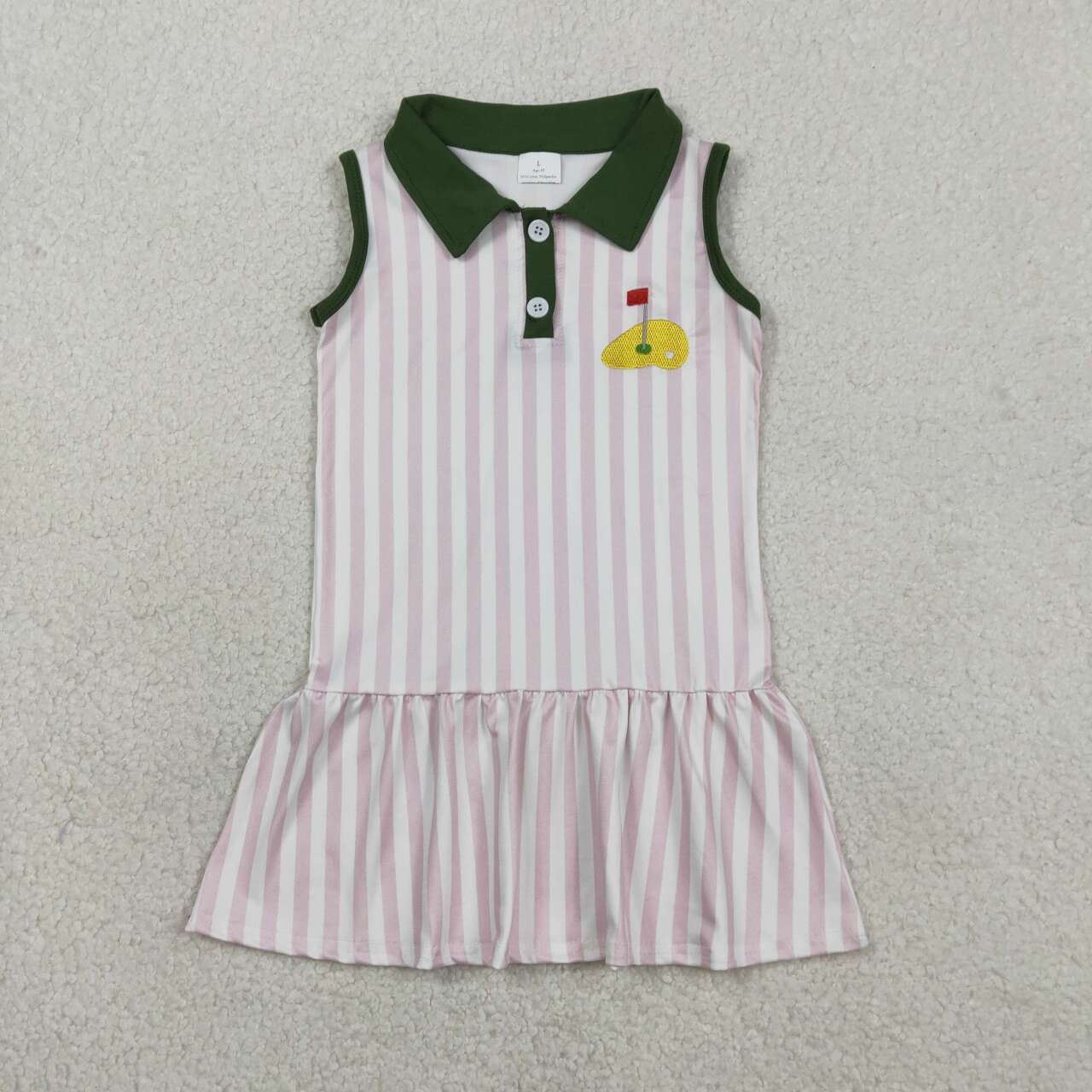 Embroidery Golf design girls short sleeve dress