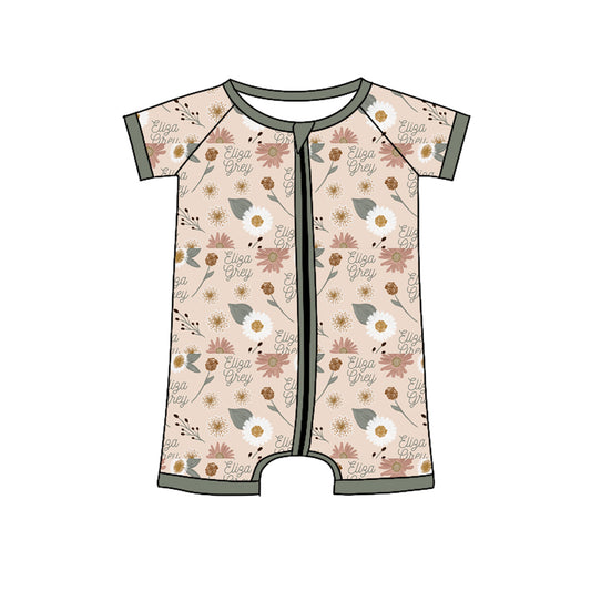 infant baby boy short sleeve zip romper