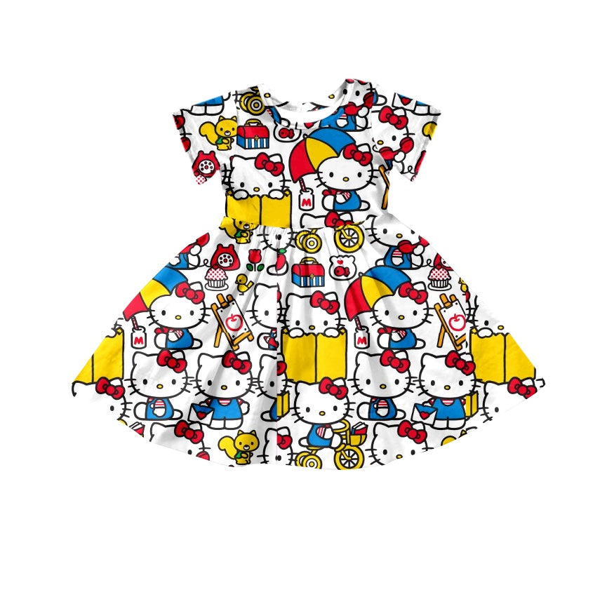 Baby girl short sleeve cartoon dress