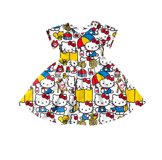 Baby girl short sleeve cartoon dress