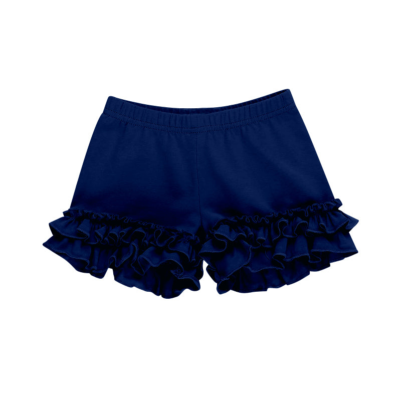 toddle baby girl navy ruffle cotton shorts
