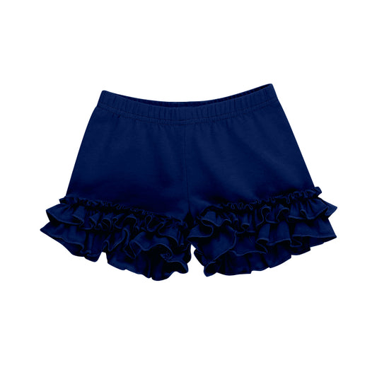 toddle baby girl navy ruffle cotton shorts