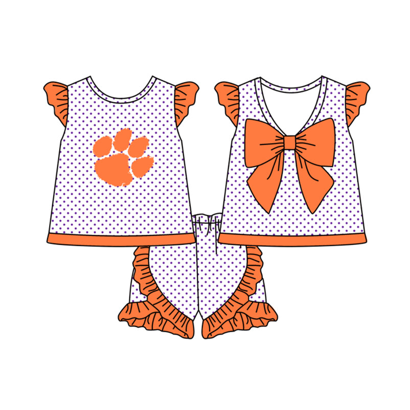 baby girl orange team design outfit