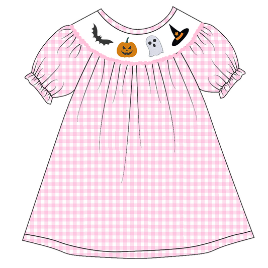 Halloween ghost pumpkin wholesale girls boutique dress