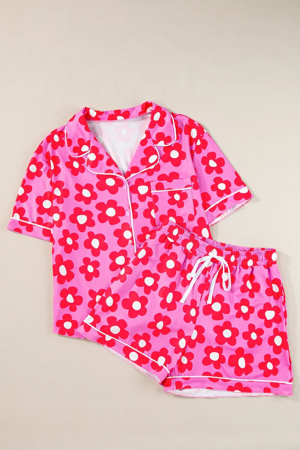 Flowers design girls summer pajama set outfit