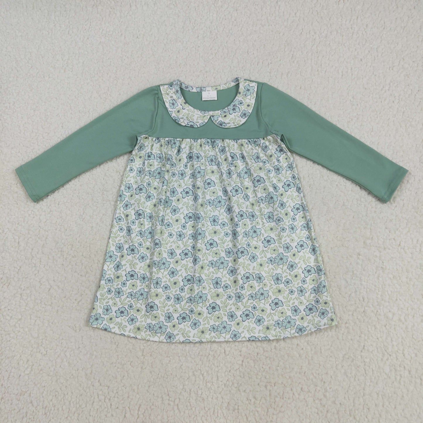 Baby girls blue flowers tunic top matching pants clothes