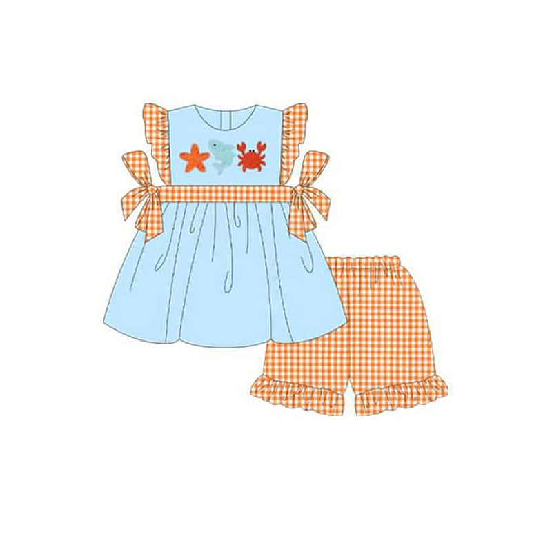 starfish fish crab baby girl  beach clothes