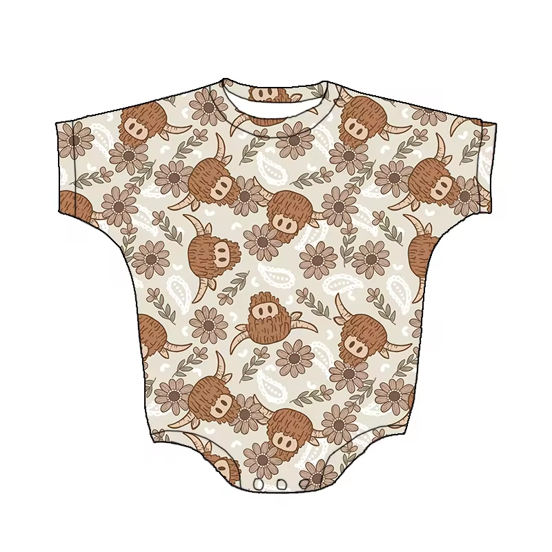 infant baby girls wholesale highland cow romper