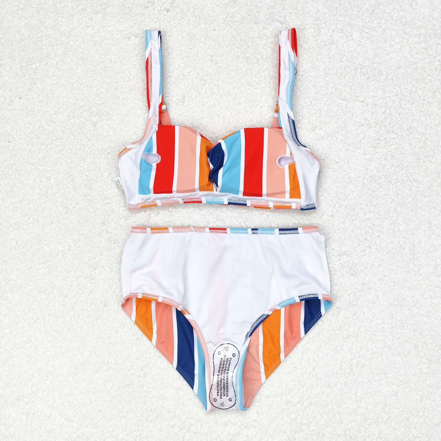 mommy and me stripes summer two pieces swimwear