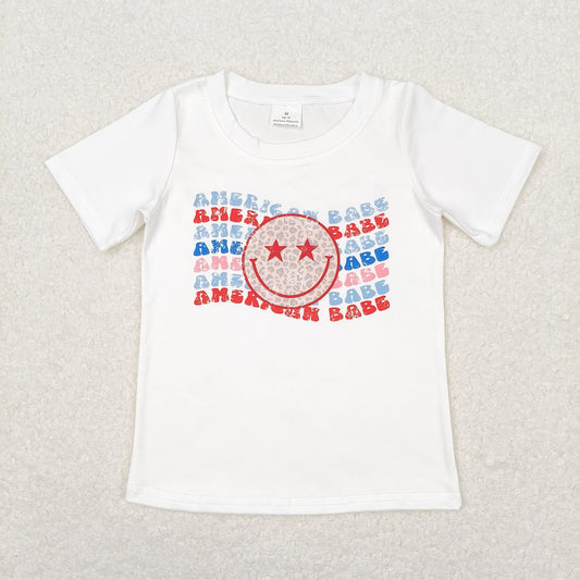 American baby smile face july 4th shirt