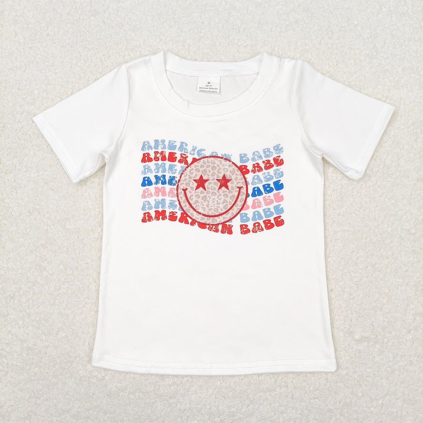 American baby smile face july 4th shirt