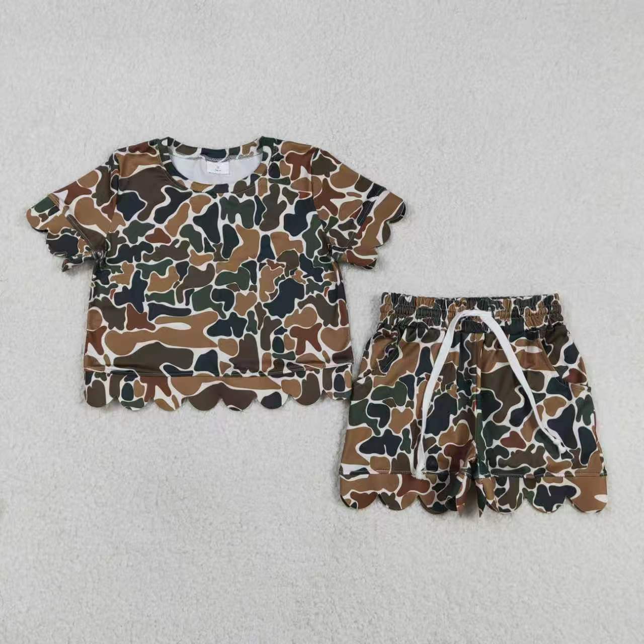 Camouflage print toddle girls summer outfit