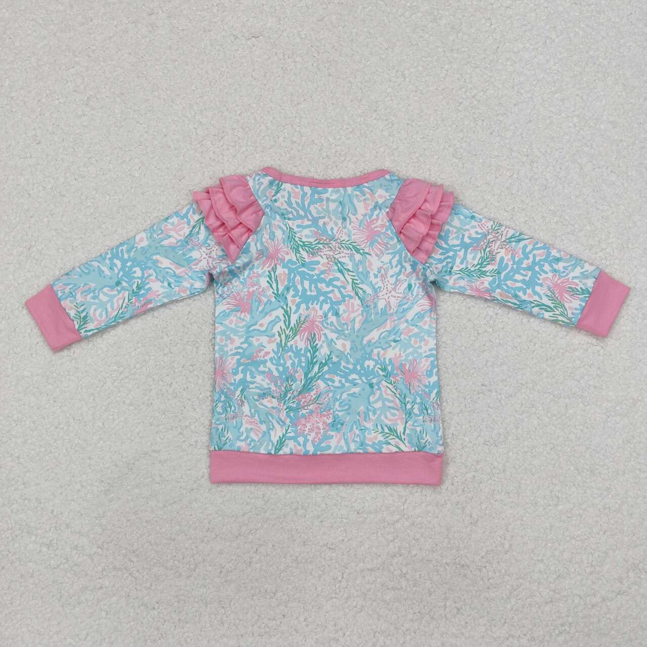 blue seaweed baby girls long sleeve top