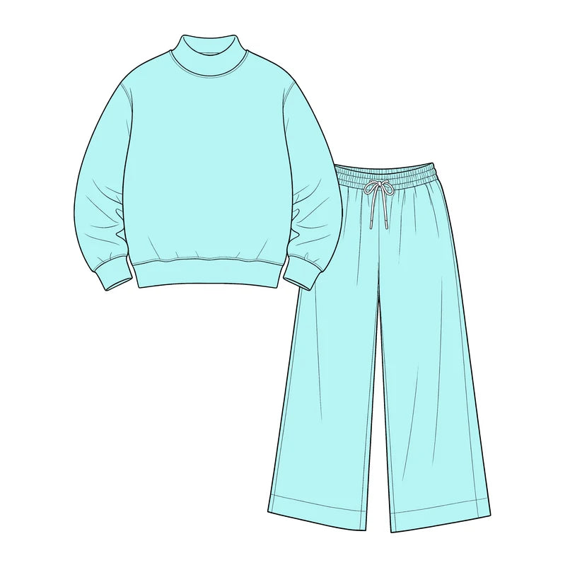 Toddle kids girl solid color spring fall design outfit