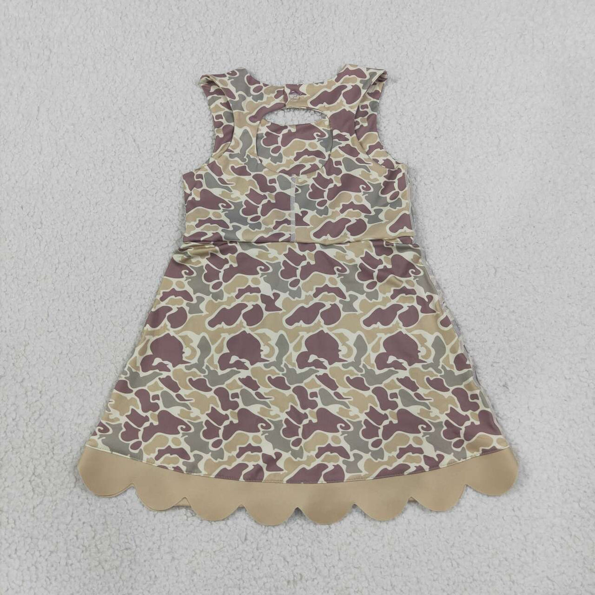 Khaki camo color girls summer yoga dress