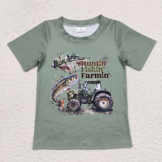 hunting fishing farming short sleeve t-shirt top