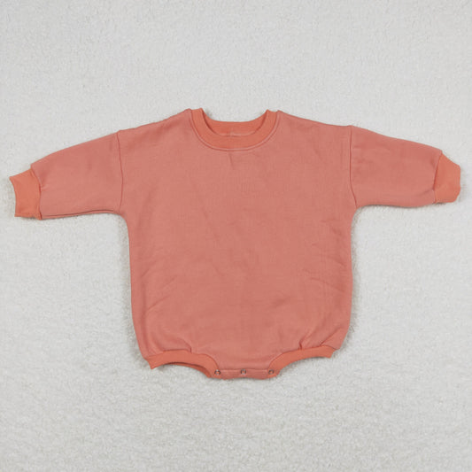 orange pink long sleeve sweater romper