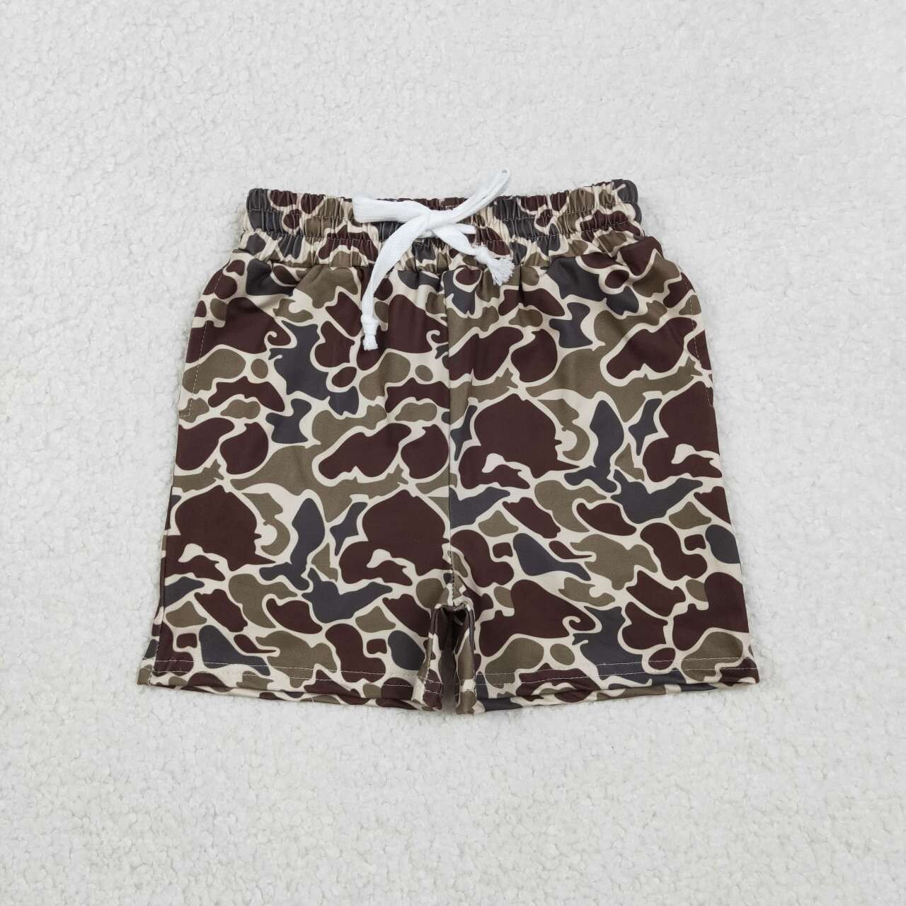 baby boy dark brown camo shorts