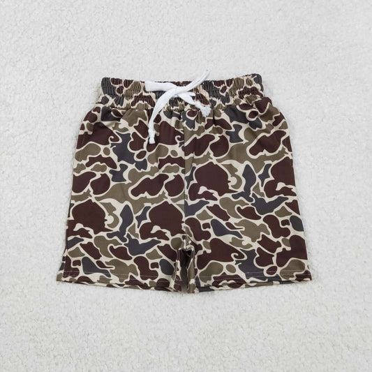 baby boy dark brown camo shorts