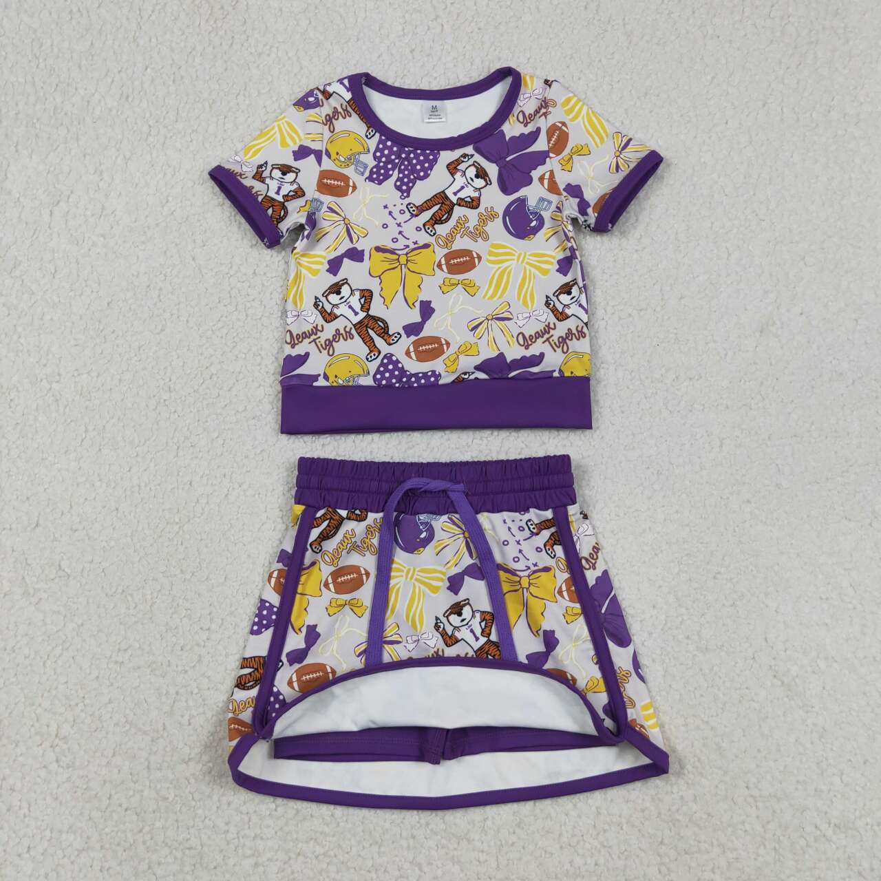 Tiger team design baby girl summer yoga outfit