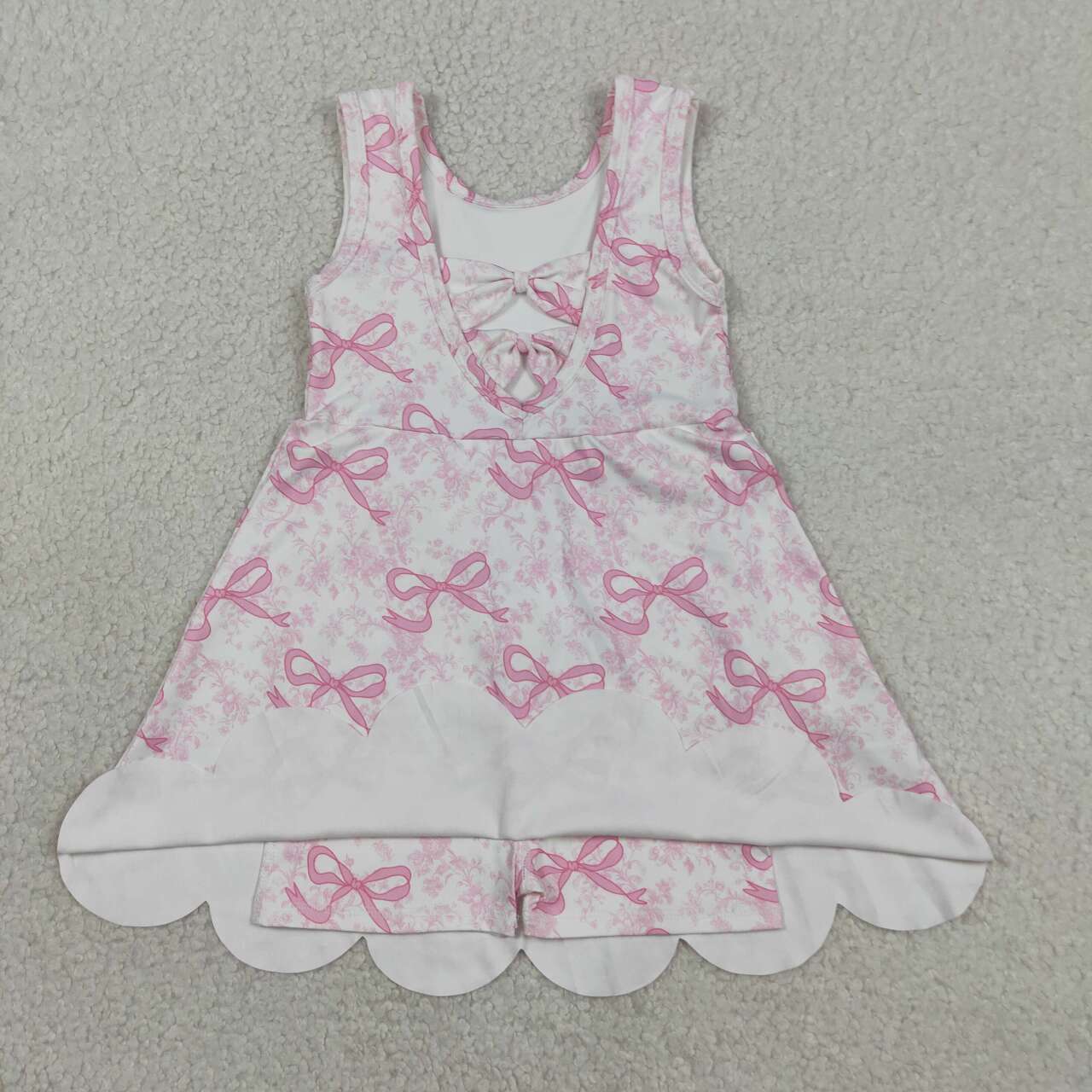 Baby girls pink bow active wear athletic summer yoga skirt dress