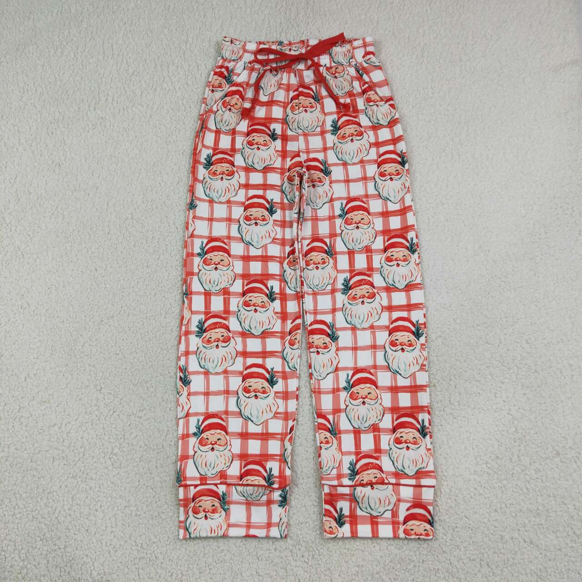 Adult women christmas santa print milk silk pants
