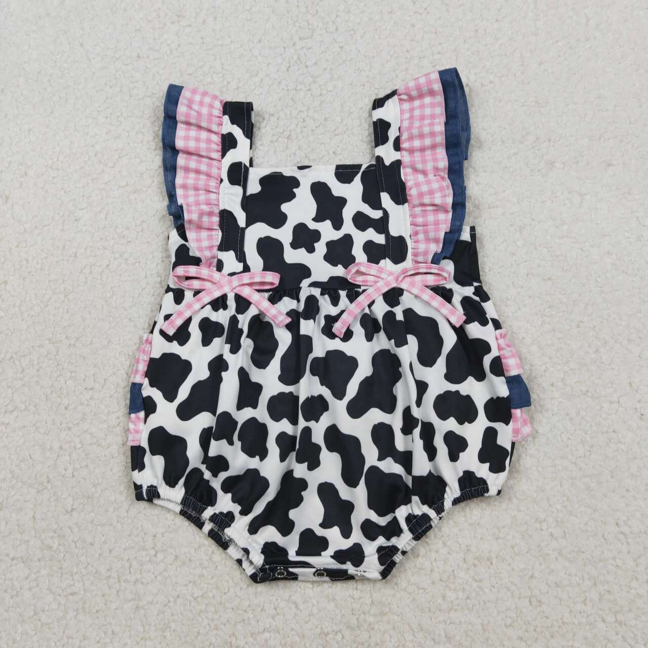 Cow print design baby girl summer romper
