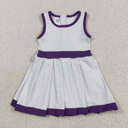 Baby girls lavender plaid active wear athletic summer yoga dress