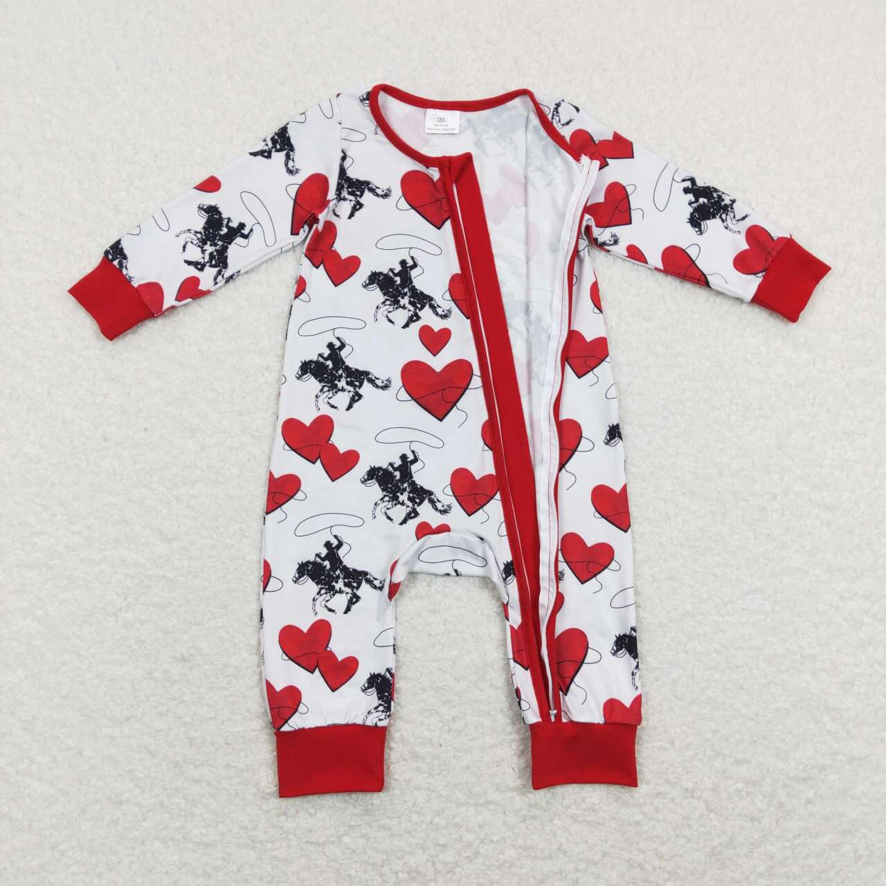 valentines heart cowgirl romper