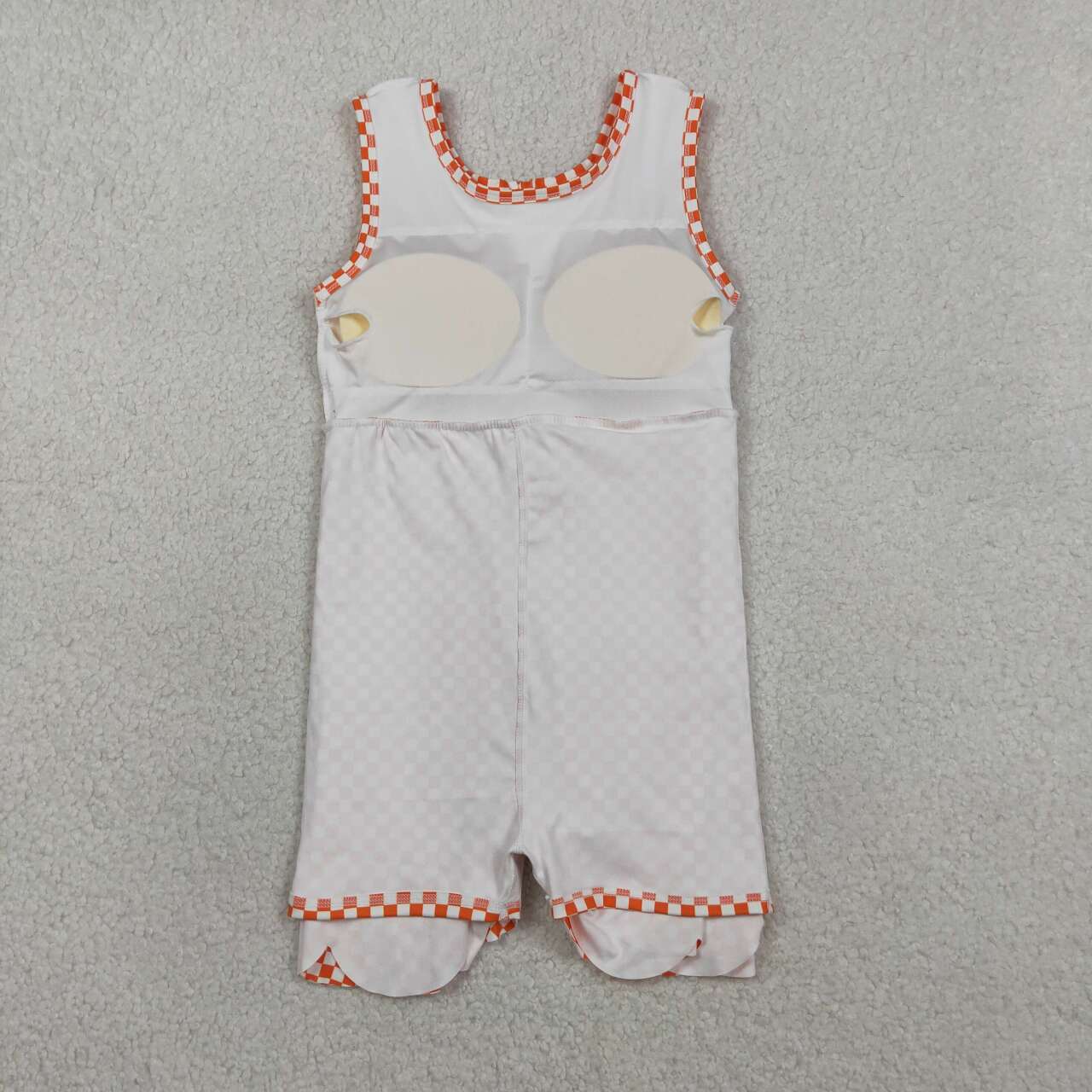 Orange plaid design toddle baby girls active wear yoga dress