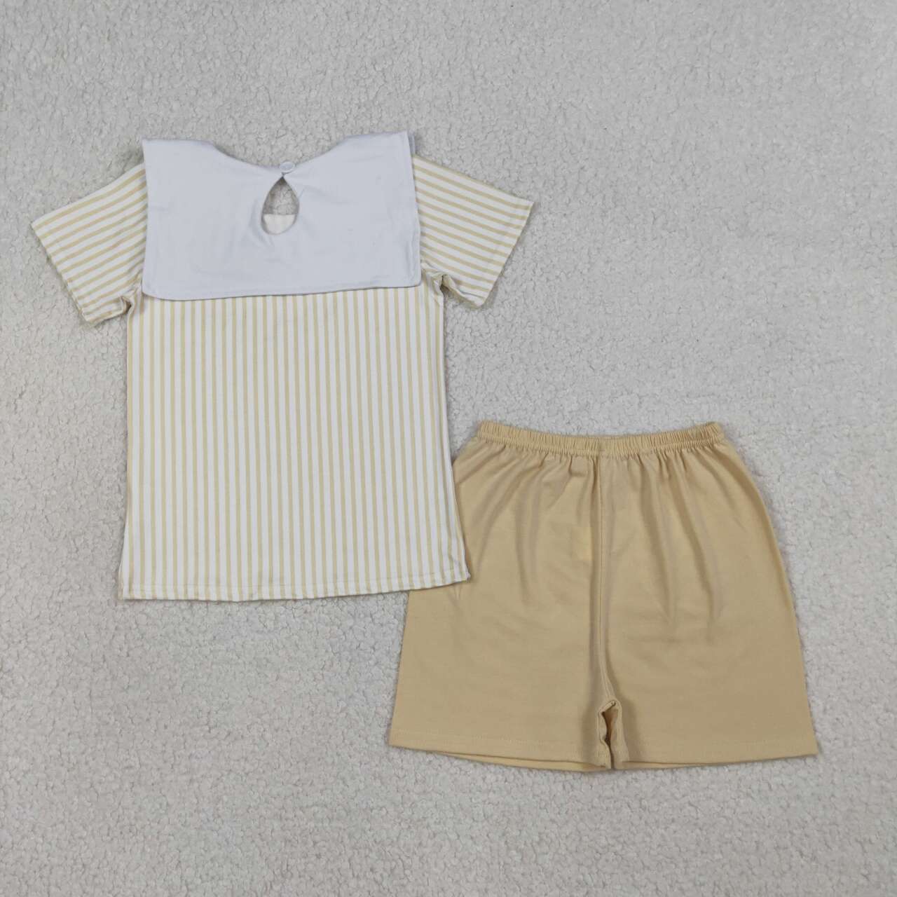 Embroidery Easter corss top matching shorts boys summer outfit