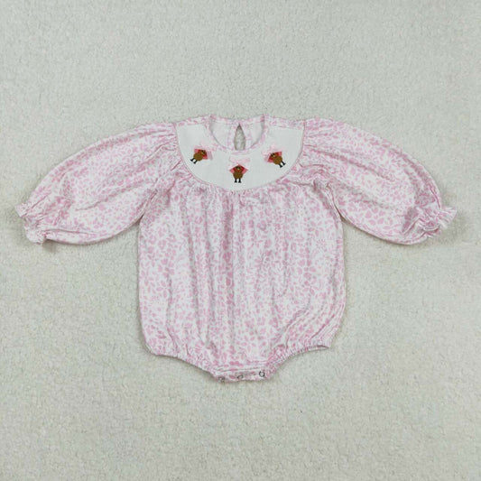 Toddle girls Thanksgiving turkey long sleeve smocked romper