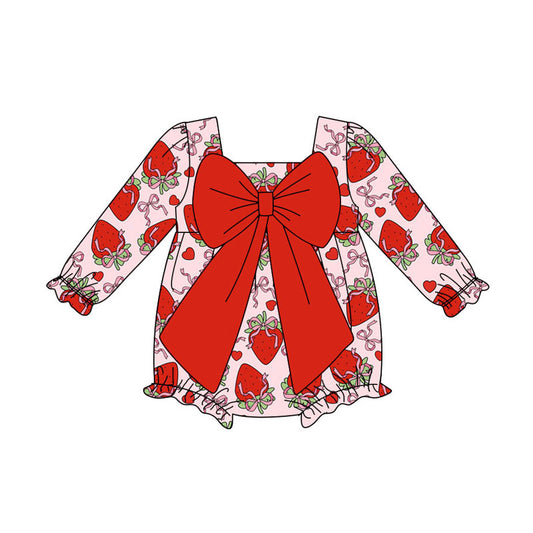 toddle girls strawbeery long sleeve romper
