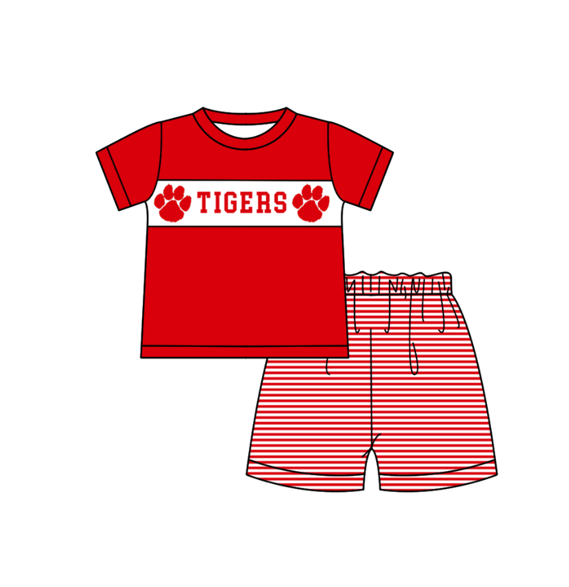 Custom team top matching shorts boy summer outfit