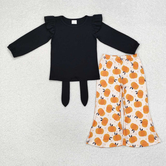 baby girl black long sleeve top pumpkin bell bottoms clothes