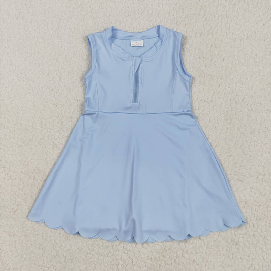 Baby girls blue active wear athletic summer yoga skirt dress