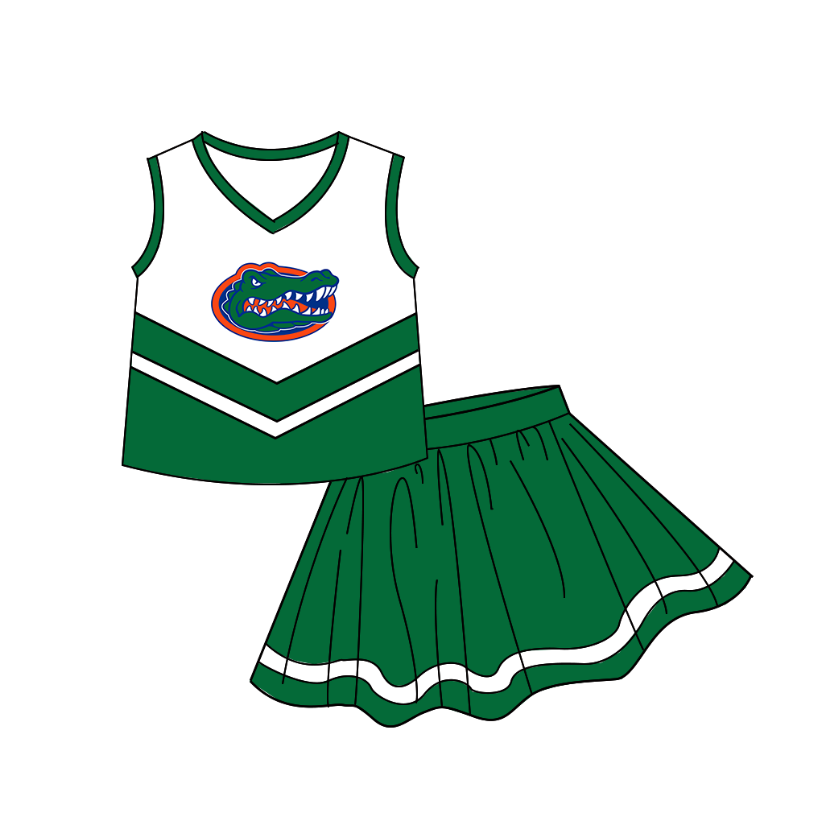 baby girl sleeveless top matching skorts custom design team outfit