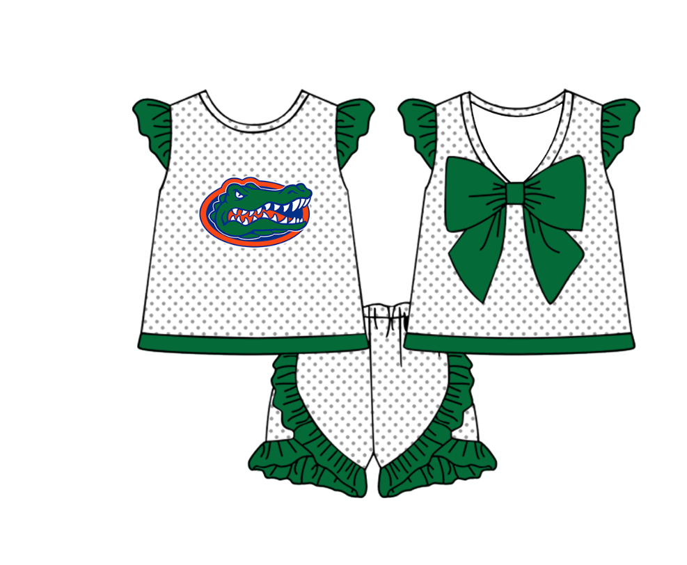 Custom team top matching shorts girl summer outfit