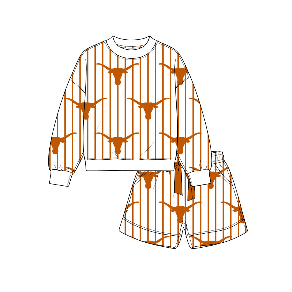 Custom team top matching shorts girl summer outfit wholesale factory price