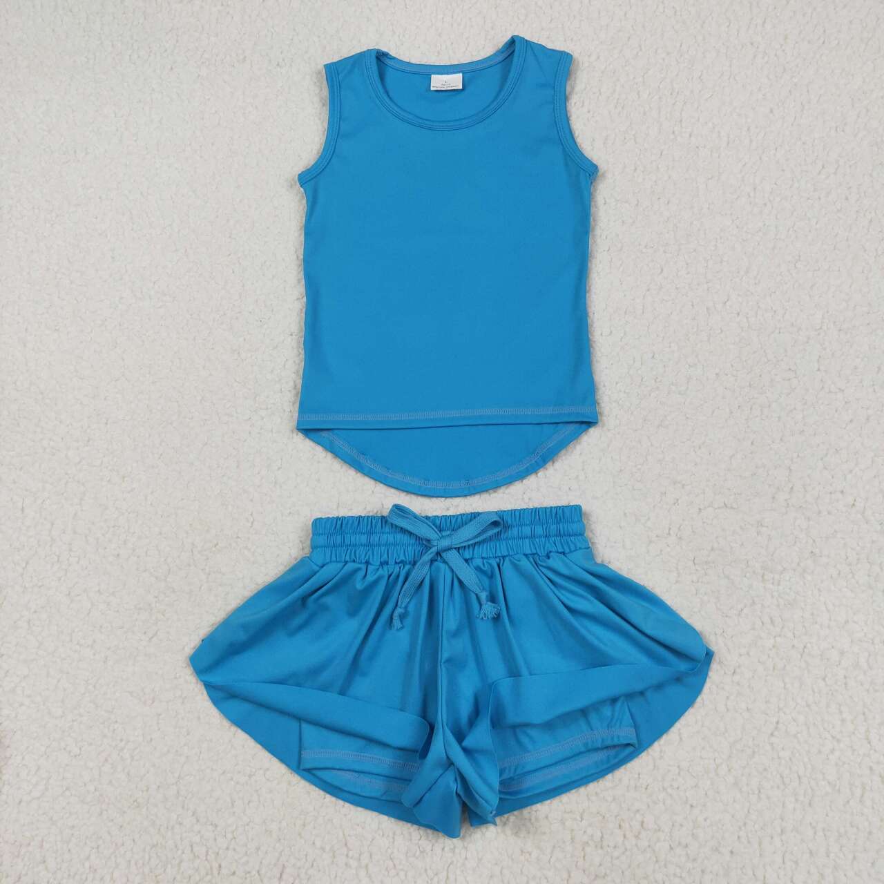 Baby girls blue color yoga active wear two pieces outfit