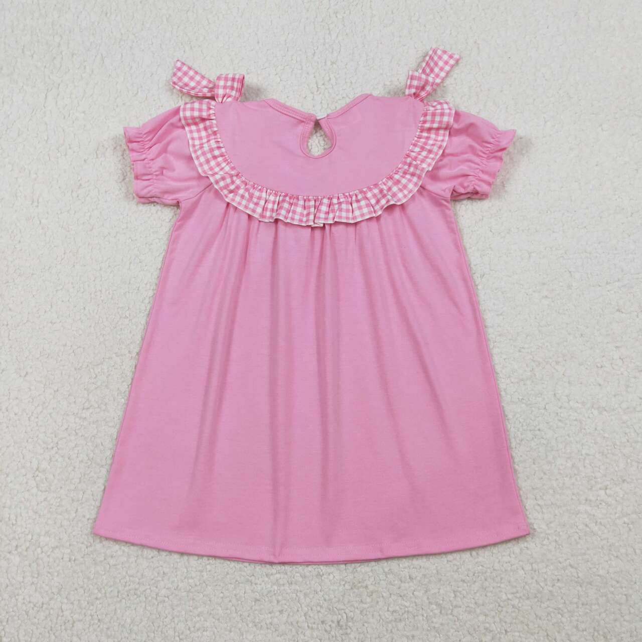 Easter cross girls short sleeve smocked dress